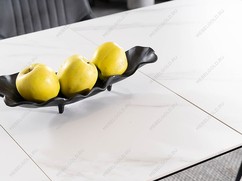 Стол обеденный Signal WESTIN SC раздвижной (эффект белого мрамора/черный мат) | изображение 4