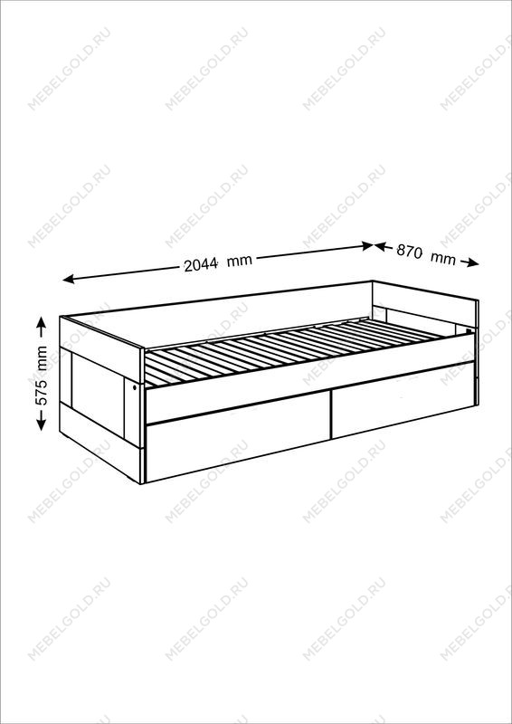 БРИМНЭС / СИРИУС Кровать двуспальная раздвижная ИКЕА / IKEA шириной 80(160) см, белый | изображение 3
