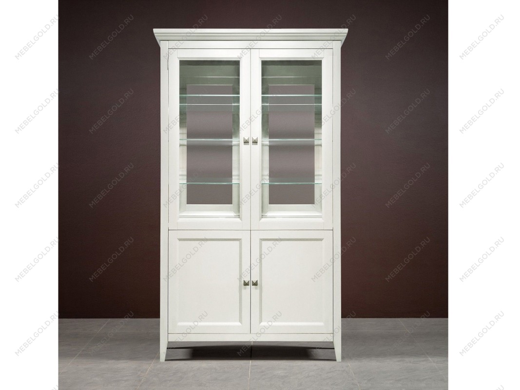 Витрина 2 дверная с зеркалом Manhattan (Молочный) | изображение 1