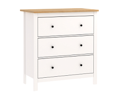 САГА комод 3 ящика белый/ясень