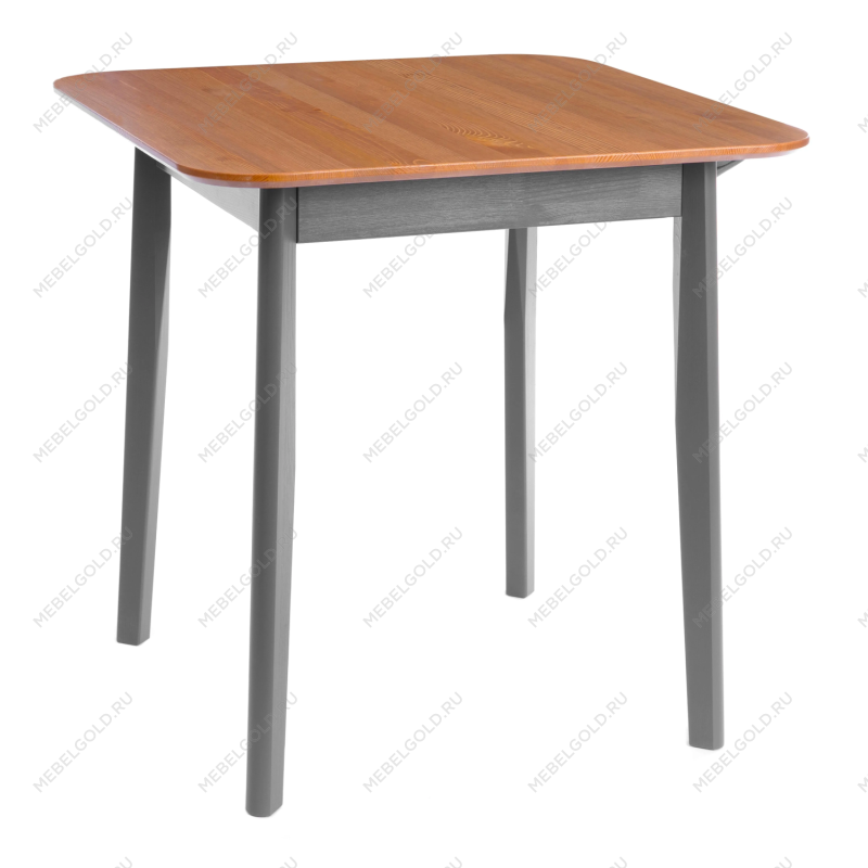 Стол Соната Люкс/Sonata Lux table, 75х75х75 см, массив сосны, антик /графит, 75х75х75 см