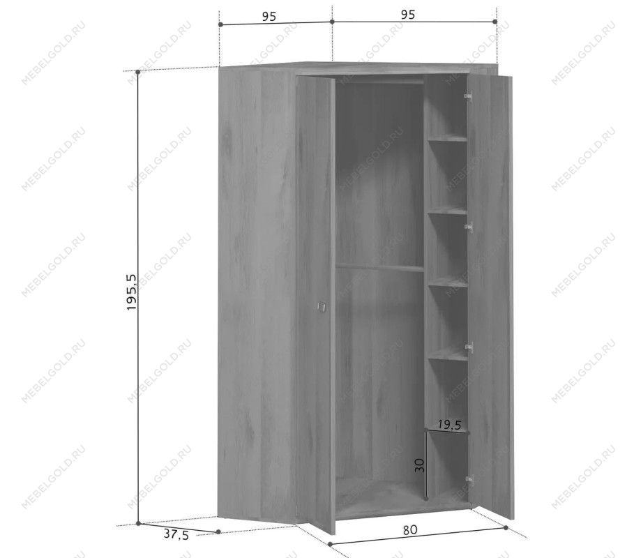 Шкаф Индиана JSZFN2D дуб саттер | изображение 2