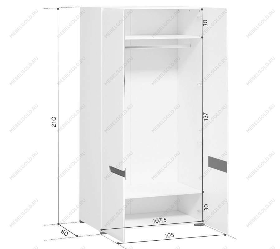 Шкаф Ацтека SZF2D/21/11 белый | изображение 5