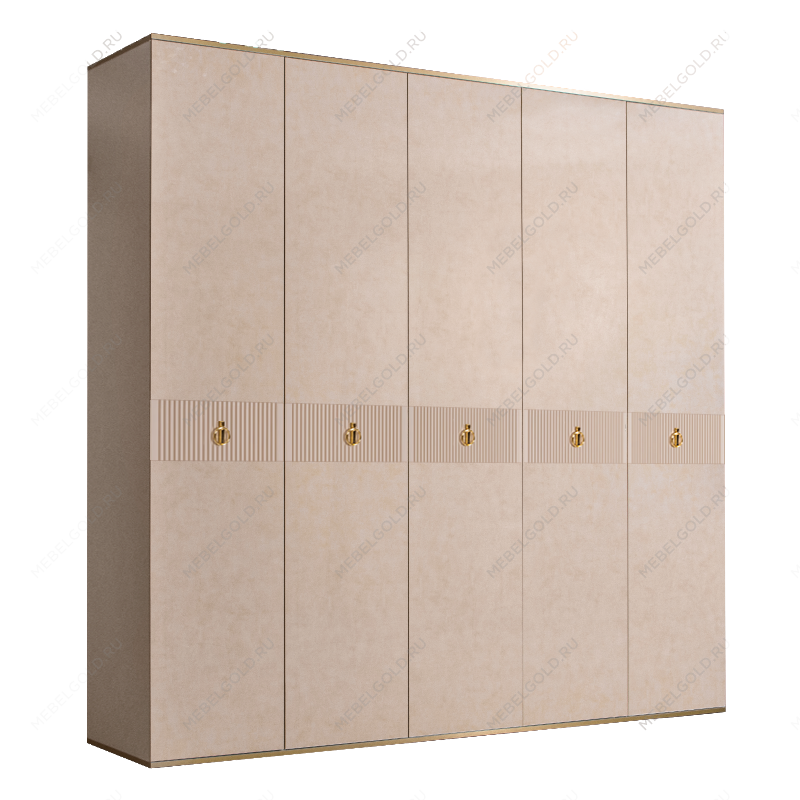 Шкаф 5-ти дверный Римини СОЛО (Латте/Золото) РМШ2/5(s)