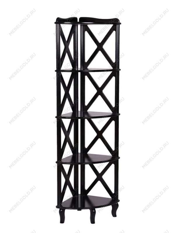 Этажерка-стеллаж угловая Джульетта-4 (венге)