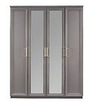 Шкаф Мокко 4-дверный с зеркалом серый | изображение 1