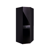 Шкаф угловой Римини СОЛО (Черный/Серебро) РМШУ2/1(s)