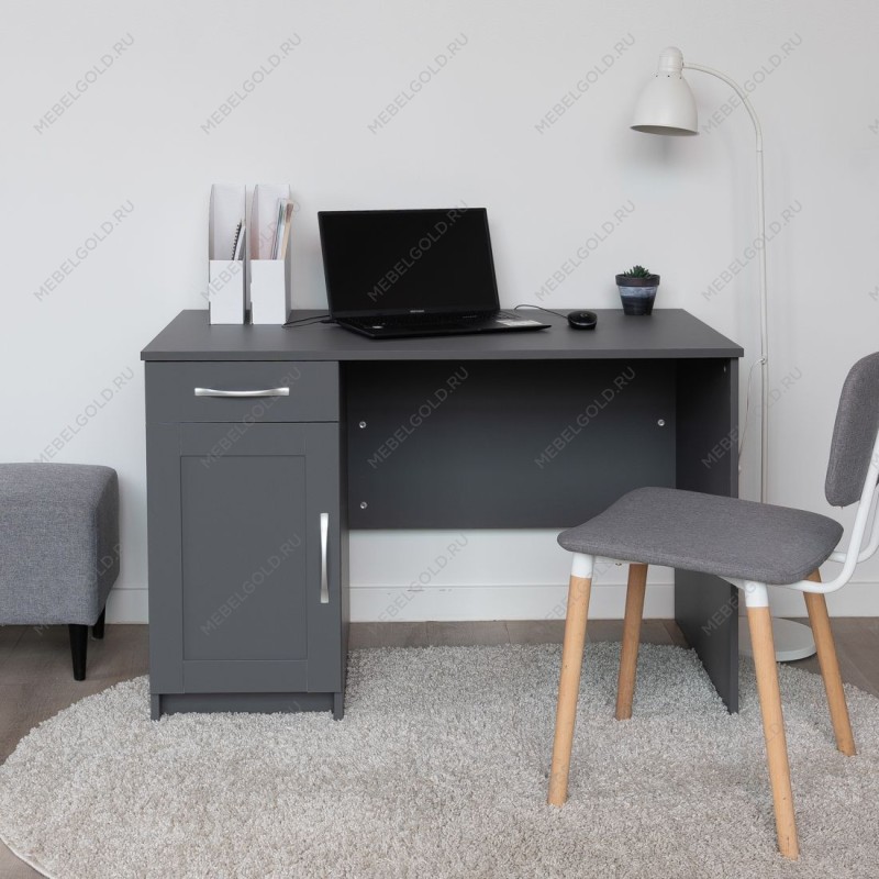 КАСТОР (KULLEN) стол письменный 116х65 серый | изображение 4