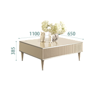 Журнальный столик с ящиком Римини СОЛО (Ваниль/Серебро) РМСТ-2(s)