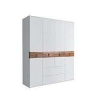 Шкаф 4-х дверный с ящиками, Bogemia Wood Fa (Белый/Золото) БМШ2/41(Wo)