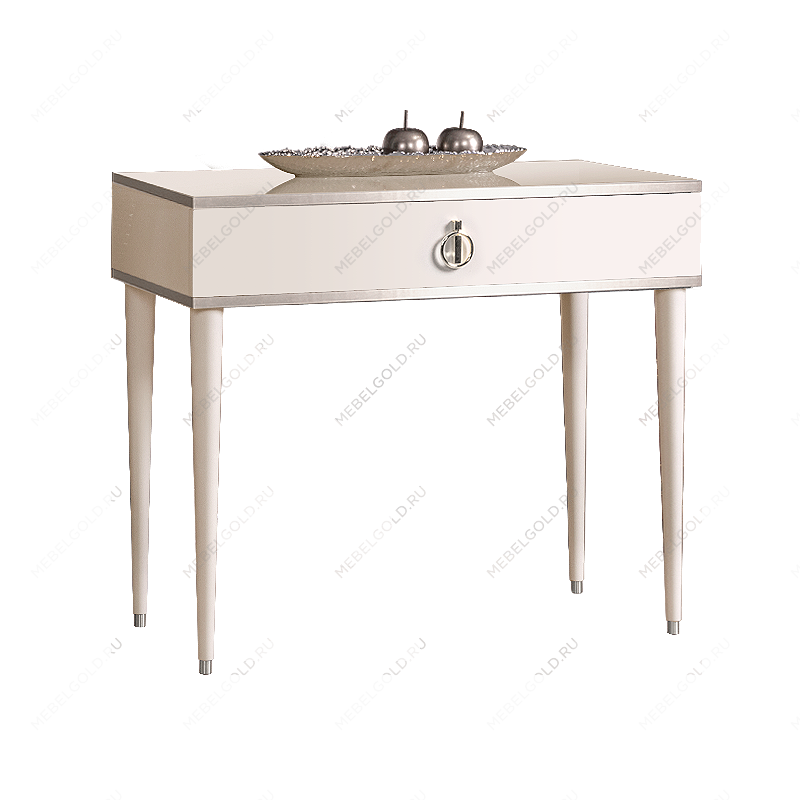Стол туалетный узкий Римини (Слоновая кость/Серебро) РМСТ-1[9]
