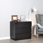 МАЛЬТА комод ИКЕА / IKEA 3 ящика 80х76 Дуб Венге | изображение 5