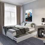 БРИМНЭС / СИРИУС Кровать двуспальная раздвижная ИКЕА / IKEA шириной 80(160) см, белый | изображение 4