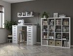 ИНГАР стол письменный ИКЕА / IKEA 2/88 140x106x55, дуб беленый/белый | изображение 4