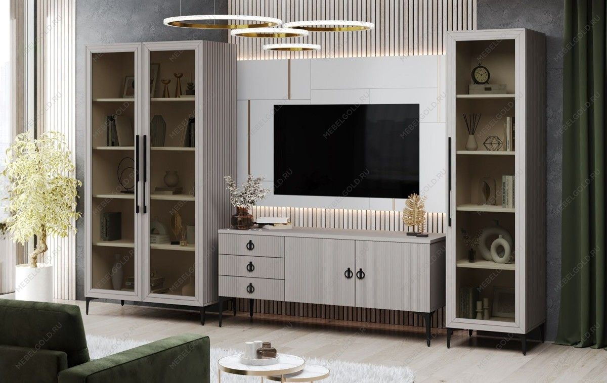 Гостиная Стелла 1+тв+2 светло серый камень | изображение 1