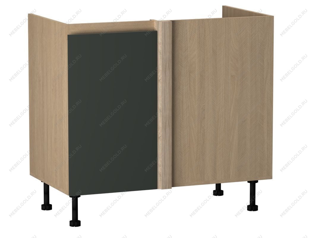 Стол под мойку угловой СМУ-100 левый, Женева (954*534*870) Дуб Палермо/Зеленый матовый, 21929