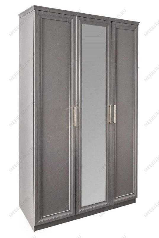 Шкаф Мокко 3-дверный с зеркалом серый камень