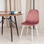 Стул BREEZE (mod. 4724)/1 шт. в упаковке, вельвет/металл, 44 х 53 х 87 см, Coral (коралловый) HLR44 / белый | изображение 9