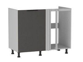 Стол под мойку угловой СМУ-110, Ватель (1000*554*820) Экокожа Серый, 23314