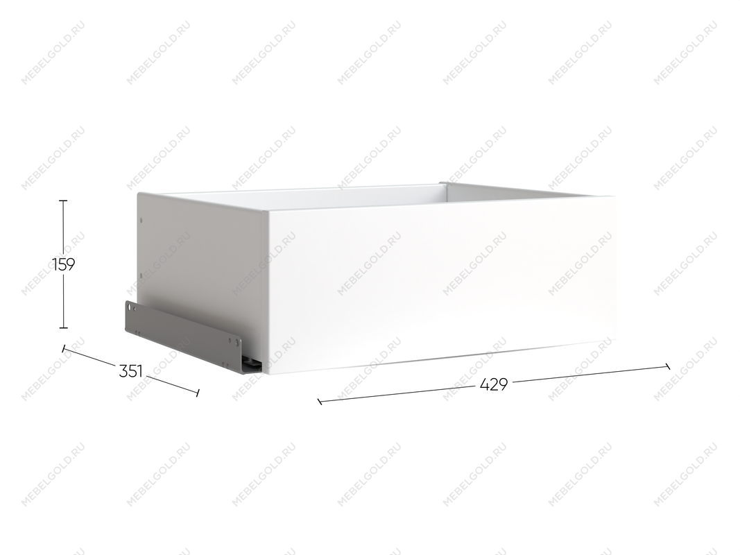 Ящик МАКС выдвижной в узкий однодверный шкаф, ДСП, цвет белый | изображение 2