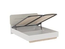 Кровать 1600 со светлой мягкой вставкой NEW и подъемным механизмом, Аврора Дуб Мария/Кашемир