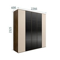 Шкаф 5-ти дв. Bogemia Woodline Air (Ваниль/Черный) БМШ2/5(3)