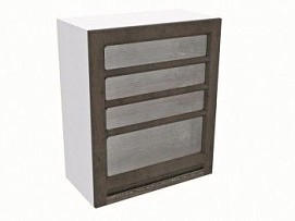 Шкаф со стеклом ШСТ-60, Грей (600*320*720) Бетон темный, 21433