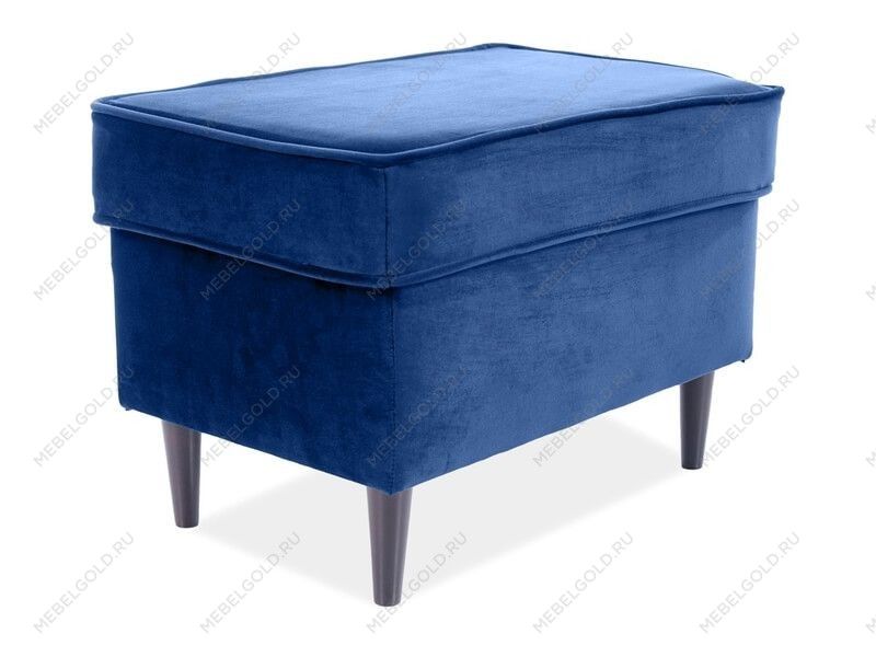 Пуф Signal RON VELVET (темно-синий/венге)