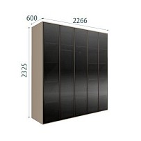 Шкаф 5-ти дв. Bogemia Air (Ваниль/Черный) БМШ2/5(5)