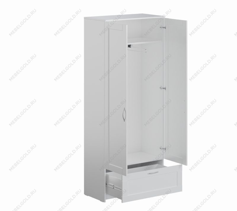 БРИМНЭС / СИРИУС Шкаф ИКЕА / IKEA для одежды 2 двери и 1 ящик белый | изображение 2