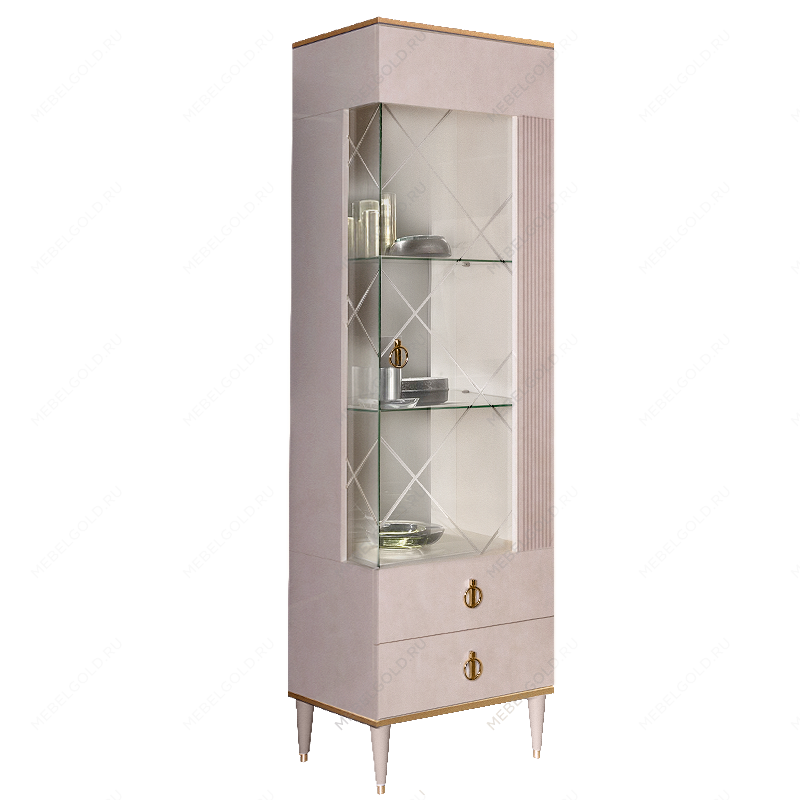 Витрина 1-ств. Римини СОЛО (Латте/Золото) (Левая) РМВ1-1С(s)