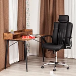 Кресло OXFORD хром, кож/зам, черный, 36-6 | изображение 12