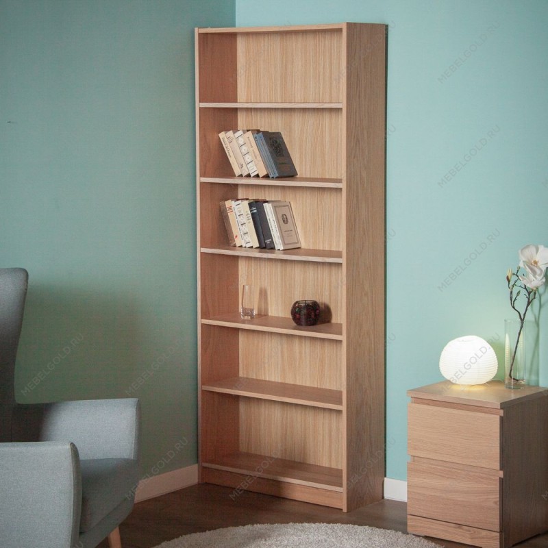 МАЛЬМ / VARMA Стеллаж ИКЕА / IKEA 80, 80x200x28, шпон, беленый дуб | изображение 4