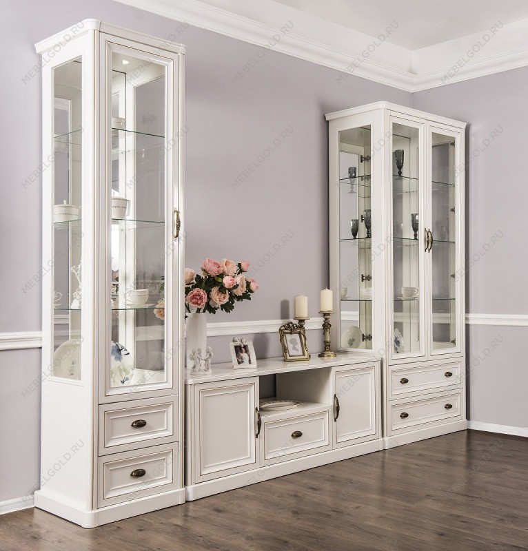 Гостиная Натали 1+тв+2 белый глянец | изображение 1