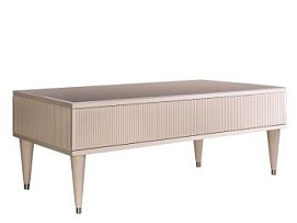 Журнальный столик с ящиком Римини СОЛО (Бежевый/Серебро) РМСТ-2(s)