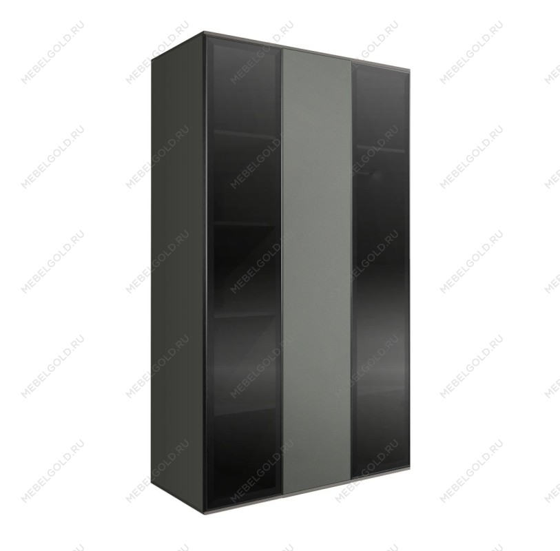 Шкаф 3-х дверный Bogemia Air (Серый/Черный) БМШ2/3(2)