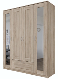 БРИМНЭС / СИРИУС Шкаф ИКЕА / IKEA комбинированный 4 двери и 1 ящик сонома (с 2 зеркалами)