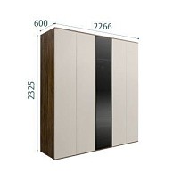 Шкаф 5-ти дв. Bogemia Woodline Air (Шелк/Черный) БМШ2/5(1)