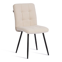Стул обеденный Medeo, флок, молочный/черный, 4, 47х56х89