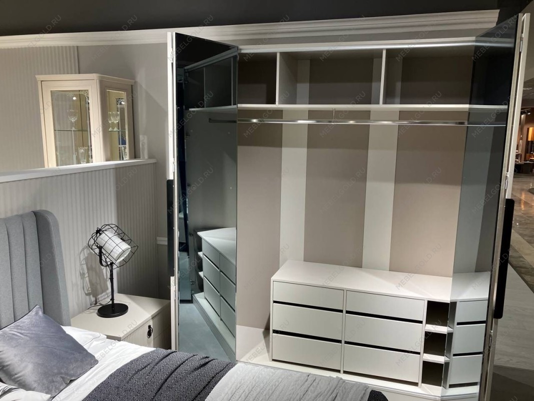 Шкаф Стелла 4-дверный светло серый камень | изображение 9