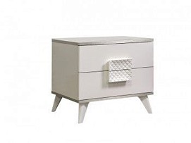 м. Римская - Тумба прикроватная (левая/правая) Диора слоновая кость/серебро ДТП-1