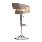Барный стул VIMTA (mod.4021S), металл/дерево/ткань, 60х51х91,5-112,5 см, выс. сид. 61,5-82,5 см, бежевый/натур./хром, Aimcasa 5 | изображение 2