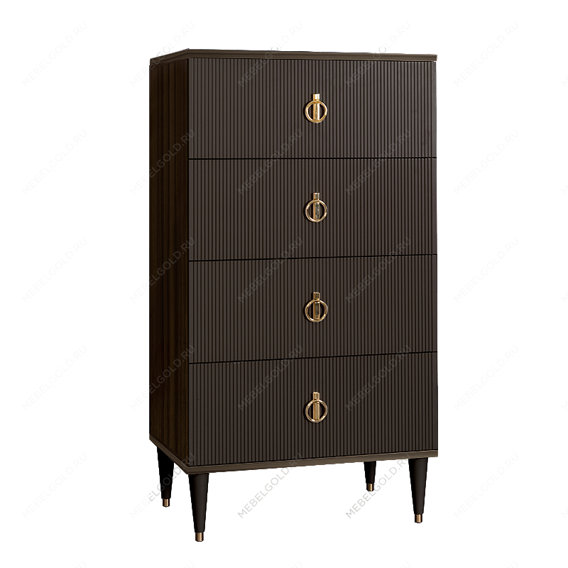 Комод 4 ящика Римини СОЛО (Орех империя/Золото) РМКМ-6(s)