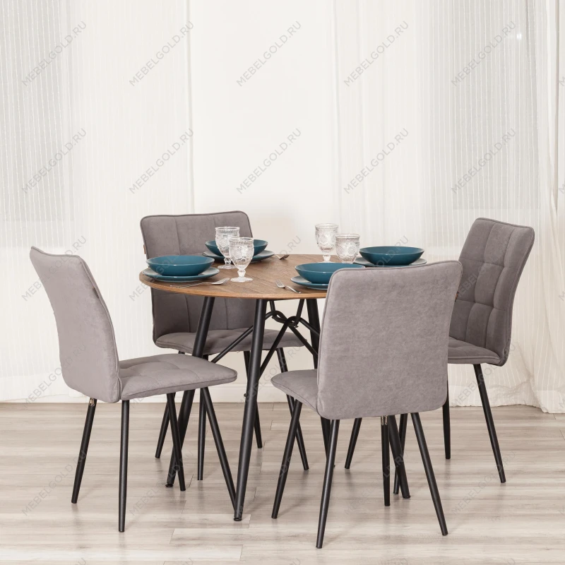 Стул обеденный Bari, LT, велюр, серый/черный, 29, 41х55х89 см | изображение 10