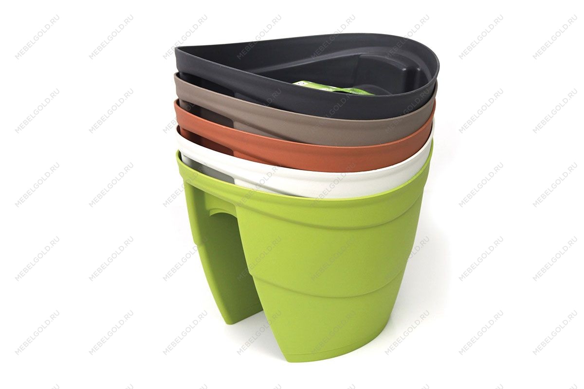 Цветочница-кашпо на перила Lilac, зеленый | изображение 1