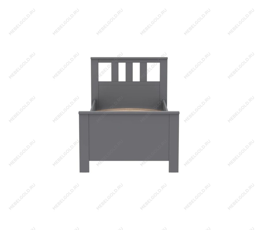 САГА кровать одинарная 90х200 серая | изображение 1