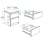КАСТОР (KULLEN) тумба 2 ящика серая | изображение 2