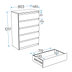 МАЛЬТА комод ИКЕА / IKEA 5 ящиков 80х121 белый | изображение 4