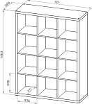 КАЛЛАКС / ФОРА Стеллаж ИКЕА / IKEA 12, широкий стеллаж с открытыми ячейками, тамбурат, дуб беленый | изображение 3