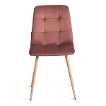 Стул CHILLY (mod. JSC-220), Велюр/металл, 44,5х52,5х88 см, Coral (коралловый) HLR44 / натуральный | изображение 4